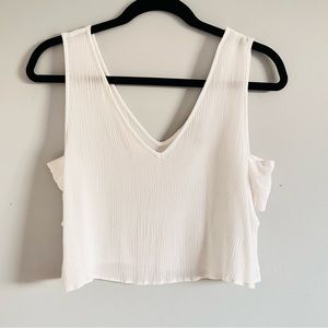 Asos White Crop Linen Top